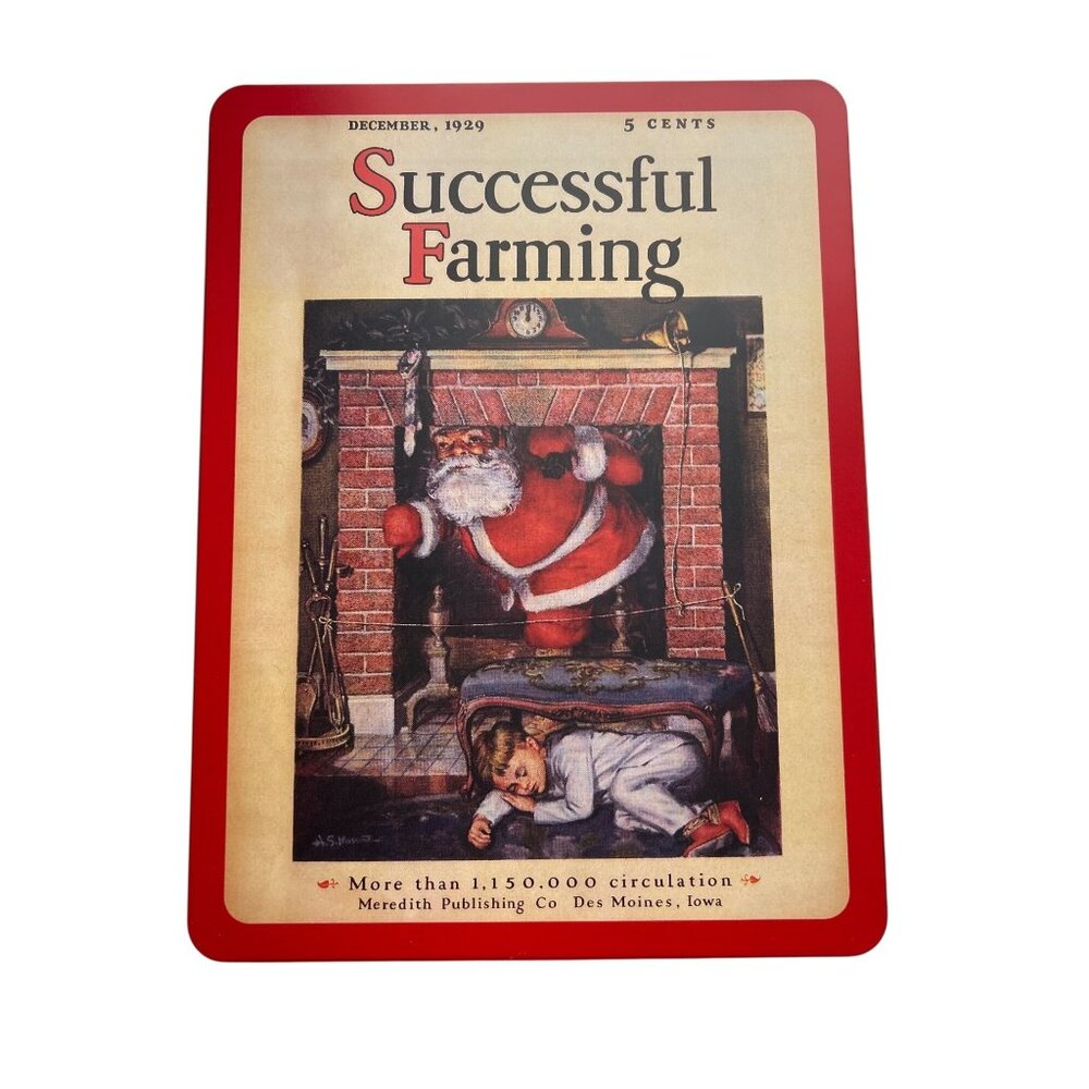 Vintage-Inspired Successful Farming 1929 Santa Claus Christmas Tin Box